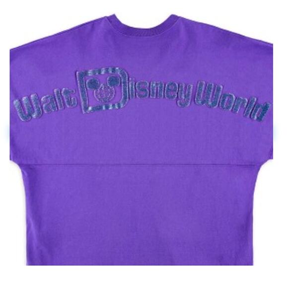 Walt Disney World Authentic Spirit Jersey Sz L (Oversized) Purple Glitter Puff - Picture 1 of 14